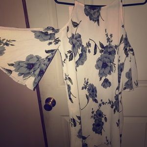 Floral open shoulder dress
